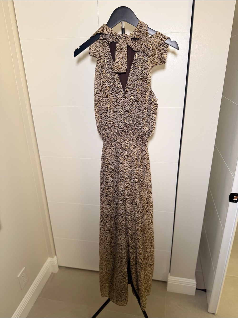 Vince Camuto Leopard Print Wide-Leg Jumpsuit — Size Small